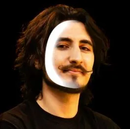 Directional mask on a portrait, input 0: left edge highlighted