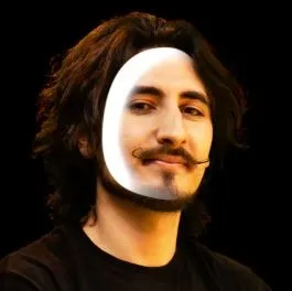 Directional mask on a portrait, input 1: left-up edge highlighted